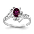 thumbnail image 1 of Primal Gold 14 Karat White Gold 6x4mm Oval Rhodolite Garnet and Diamond Ring, 1 of 3