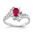 thumbnail image 1 of Primal Gold 14 Karat White Gold 6x4mm Oval Ruby and Diamond Ring, 1 of 4