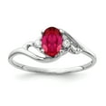 thumbnail image 1 of Primal Gold 14 Karat White Gold 6x4mm Oval Ruby and Diamond ring, 1 of 4