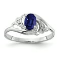 thumbnail image 1 of Primal Gold 14 Karat White Gold 6x4mm Oval Sapphire and AAA Diamond Ring, 1 of 4