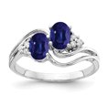 thumbnail image 1 of Primal Gold 14 Karat White Gold 6x4mm Oval Sapphire and Diamond Ring, 1 of 4
