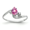 thumbnail image 1 of Primal Gold 14 Karat White Gold 6x4mm Pear Pink Sapphire and Diamond Ring, 1 of 4