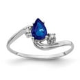 thumbnail image 1 of Primal Gold 14 Karat White Gold 6x4mm Pear Sapphire and Diamond Ring, 1 of 4