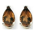 thumbnail image 1 of Primal Gold 14 Karat White Gold 6x4mm Pear Smoky Quartz Earrings, 1 of 2