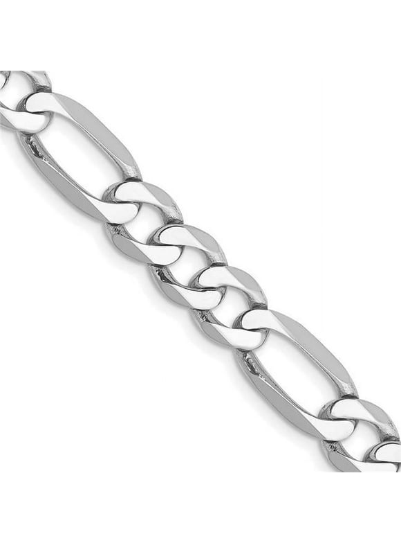 14 Karat White Gold 7.0mm Figaro Chain