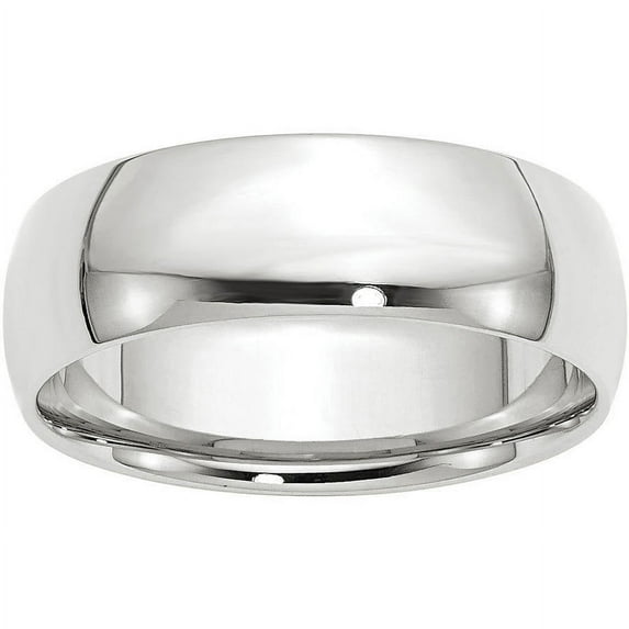 Primal Gold 14 Karat White Gold 7mm Lightweight Comfort Fit Band Size 8.5
