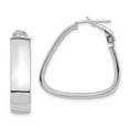 thumbnail image 1 of Primal Gold 14 Karat White Gold 7mm Omega Back Triangle Hoop Earrings, 1 of 4