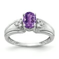 thumbnail image 1 of Primal Gold 14 Karat White Gold 7x5mm Oval Amethyst and Diamond Ring, 1 of 4
