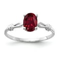 thumbnail image 1 of Primal Gold 14 Karat White Gold 7x5mm Oval Lab Created Ruby Ring, 1 of 3