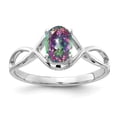 thumbnail image 1 of Primal Gold 14 Karat White Gold 7x5mm Oval Mystic Fire Topaz Ring, 1 of 4