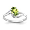 thumbnail image 1 of Primal Gold 14 Karat White Gold 7x5mm Oval Peridot Ring, 1 of 4