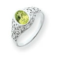thumbnail image 1 of Primal Gold 14 Karat White Gold 7x5mm Oval Peridot Ring, 1 of 4