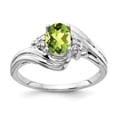 thumbnail image 1 of Primal Gold 14 Karat White Gold 7x5mm Oval Peridot and Diamond Ring, 1 of 4