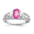 thumbnail image 1 of Primal Gold 14 Karat White Gold 7x5mm Oval Pink Sapphire Ring, 1 of 4
