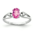 thumbnail image 1 of Primal Gold 14 Karat White Gold 7x5mm Oval Pink Sapphire and AAA Diamond Ring, 1 of 4