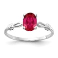thumbnail image 1 of Primal Gold 14 Karat White Gold 7x5mm Oval Ruby Ring, 1 of 4