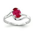 thumbnail image 1 of Primal Gold 14 Karat White Gold 7x5mm Oval Ruby Ring, 1 of 4