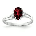 thumbnail image 1 of Primal Gold 14 Karat White Gold 7x5mm Pear Garnet and Diamond ring, 1 of 4