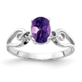 thumbnail image 1 of Primal Gold 14 Karat White Gold 8x6mm Oval Amethyst Ring, 1 of 4