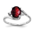 thumbnail image 1 of Primal Gold 14 Karat White Gold 8x6mm Oval Garnet and AAA Diamond Ring, 1 of 7