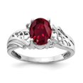 thumbnail image 1 of Primal Gold 14 Karat White Gold 8x6mm Oval Lab Created Ruby and Diamond Ring, 1 of 3