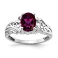 thumbnail image 1 of Primal Gold 14 Karat White Gold 8x6mm Oval Rhodolite Garnet and Diamond Ring, 1 of 3