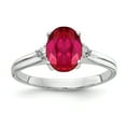 thumbnail image 1 of Primal Gold 14 Karat White Gold 8x6mm Oval Ruby and A Diamond Ring, 1 of 4