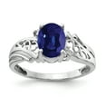 thumbnail image 1 of Primal Gold 14 Karat White Gold 8x6mm Oval Sapphire and Diamond Ring, 1 of 4