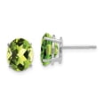 thumbnail image 1 of Primal Gold 14 Karat White Gold 9x7mm Oval Peridot Earrings, 1 of 4