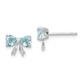 thumbnail image 1 of Primal Gold 14 Karat White Gold Aquamarine Bow Post Earrings, 1 of 4