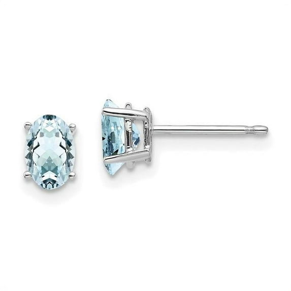 Primal Gold 14 Karat White Gold Aquamarine Earrings