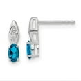 thumbnail image 1 of Primal Gold 14 Karat White Gold Blue Topaz Diamond Earrings, 1 of 3