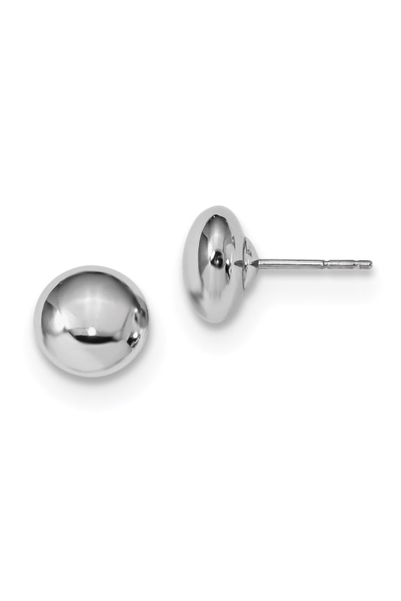 14 Karat White Gold Button Post Earrings