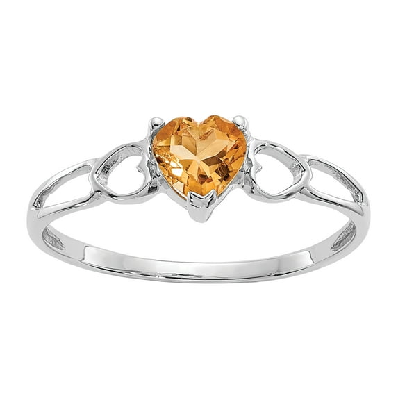 Primal Gold 14 Karat White Gold Citrine Birthstone Ring