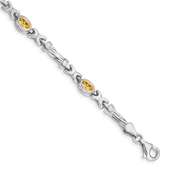 Primal Gold 14 Karat White Gold Citrine Bracelet