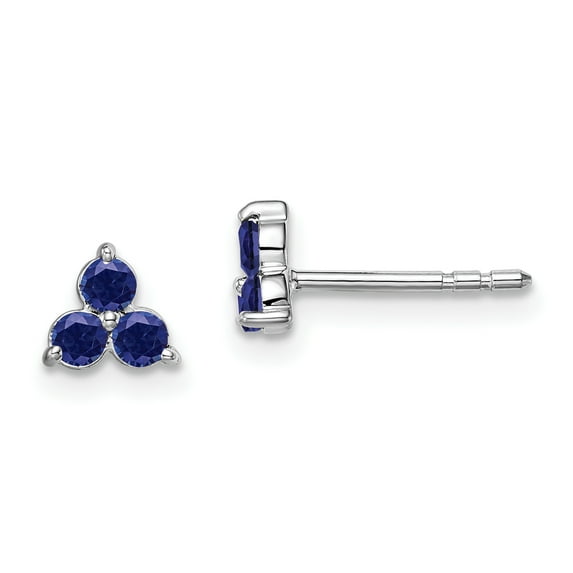 Primal Gold 14 Karat White Gold Created Sapphire Earrings