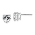 thumbnail image 1 of Primal Gold 14 Karat White Gold Cubic Zirconia Heart Stud Earrings, 1 of 4