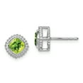 thumbnail image 1 of Primal Gold 14 Karat White Gold Cushion Peridot Earrings, 1 of 4