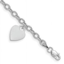 Primal Gold 14 Karat White Gold Dangle Heart Bracelet