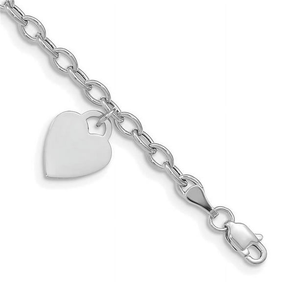 Primal Gold 14 Karat White Gold Dangle Heart Bracelet