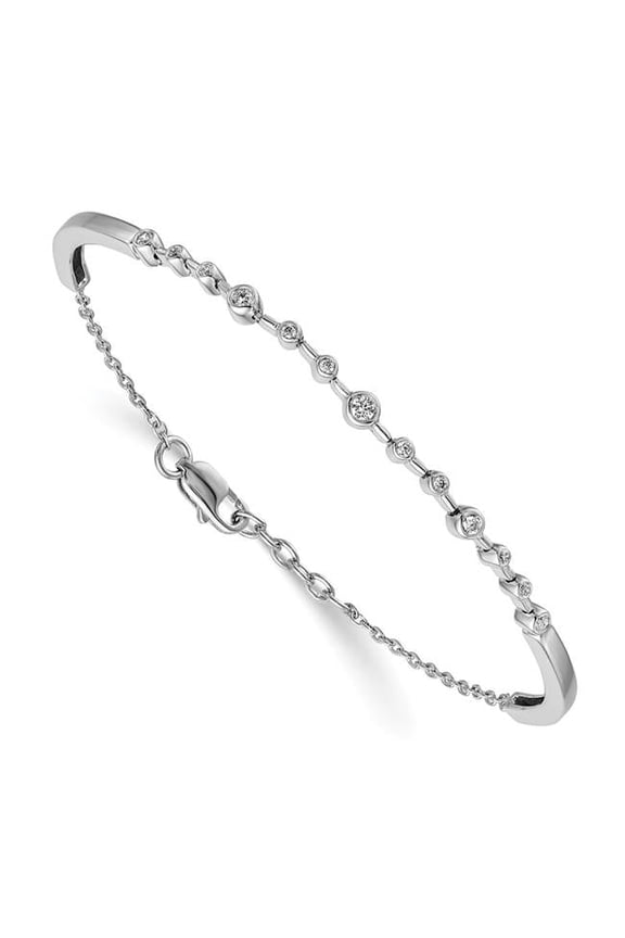 14 Karat White Gold Diamond Bangle Bracelet
