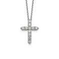 thumbnail image 1 of Primal Gold 14 Karat White Gold Diamond Cross 18-inch Necklace, 1 of 6