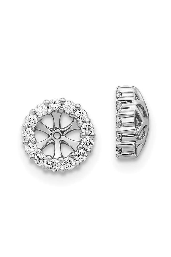 14 Karat White Gold Diamond Earring Jackets
