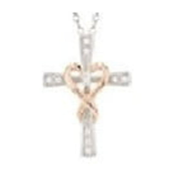 Primal Gold 14 Karat White Gold Diamond Heart Pendant Necklace