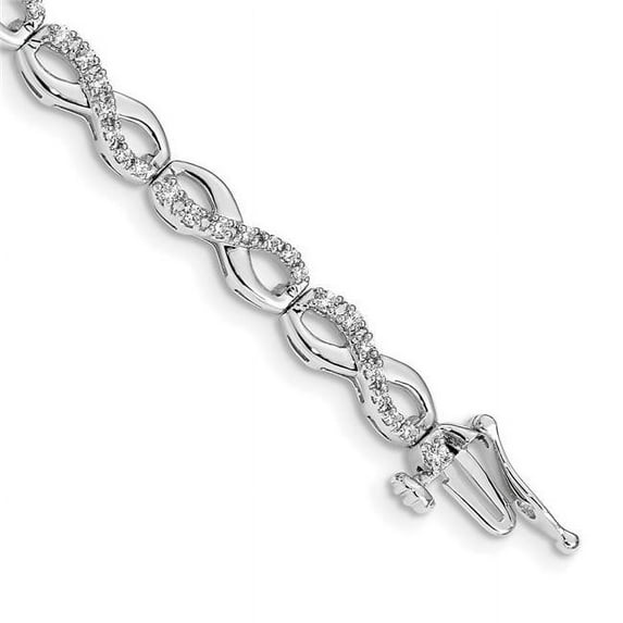 Primal Gold 14 Karat White Gold Diamond Infinity Bracelet