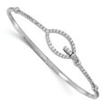 thumbnail image 1 of Primal Gold 14 Karat White Gold Diamond Oval Buckle Hinged Bangle, 1 of 1