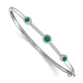 thumbnail image 1 of Primal Gold 14 Karat White Gold Diamond and Cabochon Emerald Bangle, 1 of 3