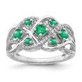 thumbnail image 1 of Primal Gold 14 Karat White Gold Diamond and Emerald Fancy Ring, 1 of 4