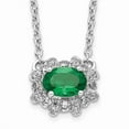 thumbnail image 1 of Primal Gold 14 Karat White Gold Diamond and Emerald Necklace, 1 of 3