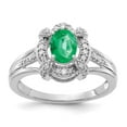 thumbnail image 1 of Primal Gold 14 Karat White Gold Diamond and Emerald Ring, 1 of 3